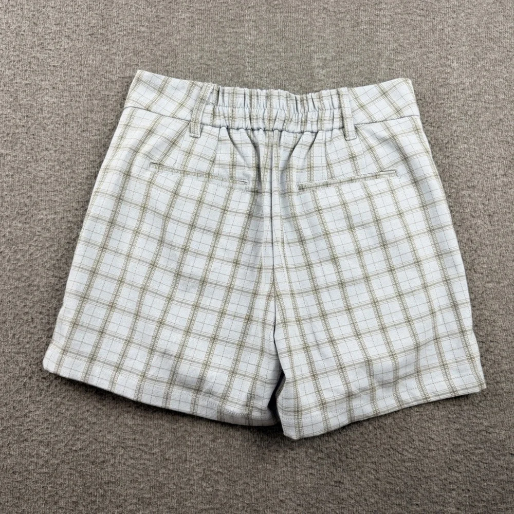 Urban Outfitters Light Blue Plaid‎ Pleated Shorts Women's S Small NWT OB1705100